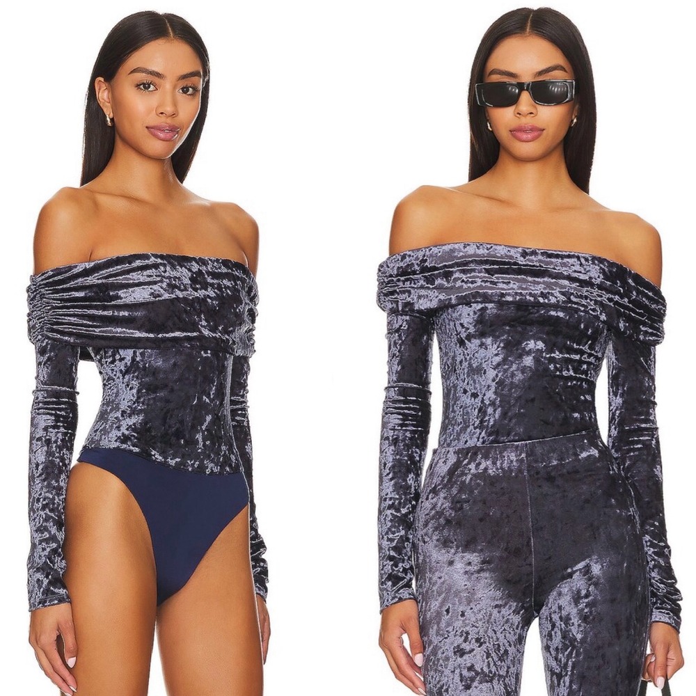 Lovers and Friends Emmry Bodysuit in Steel Blue Size Small‎